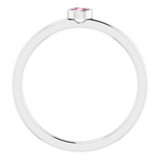 Platinum 3 mm Natural Pink Tourmaline Ring