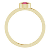 14K Yellow 4.5 mm Lab-Grown Ruby Ring