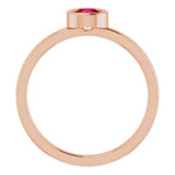 14K Rose 4.5 mm Lab-Grown Ruby Ring