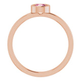 14K Rose 4.5 mm Natural Pink Tourmaline Ring