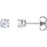 Sterling Silver 4 mm Stuller Lab-Grown Moissanite Earrings