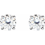 14K White Gold 4.5 mm Stuller Lab-Grown Moissanite Earrings