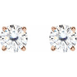 14K Rose Gold 4.5 mm Stuller Lab-Grown Moissanite Earrings