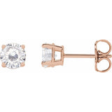 14K Rose Gold 5 mm Stuller Lab-Grown Moissanite Earrings