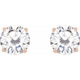14K Rose Gold 6.5 mm Stuller Lab-Grown Moissanite Earrings