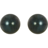 14K Yellow 7 mm Cultured Black Akoya Pearl Earrings