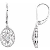 Granulated Filigree Lever Back Earrings