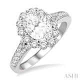 Oval Shape Semi-Mount Diamond Engagement Ring