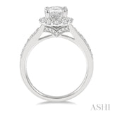 Oval Shape Semi-Mount Diamond Engagement Ring