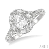 Oval Shape Semi-Mount Diamond Engagement Ring