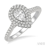 Pear Shape Semi-Mount Diamond Engagement Ring