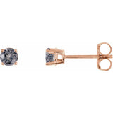 14K Rose Gold 3 mm Natural Gray Spinel Earrings