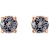 14K Rose Gold 3 mm Natural Gray Spinel Earrings