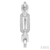 1/10 Ctw Round Cut Diamond Paperclip Hoop Earrings in Sterling Silver