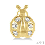 1/10 Ctw Ladybird Round Cut Diamond Petite Earrings in 10K Yellow Gold