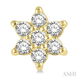 1/6 Ctw Floral Round Cut Diamond Petite Fashion Earrings in 10K Yellow Gold