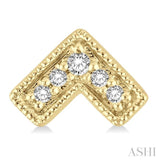 1/20 Ctw Inverted Chevron Round Cut Diamond Petite Fashion Earrings in 10K Yellow Gold