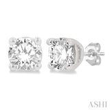 3/8 Ctw Round Cut Diamond Stud Earrings in 14K White Gold