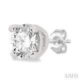 3/8 Ctw Round Cut Diamond Stud Earrings in 14K White Gold