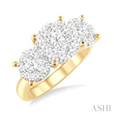 1 1/2 Ctw Lovebright Round Cut Diamond Ring in 14K Yellow and White Gold