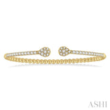 Stackable Pear Shape Diamond Open Cuff Bangle