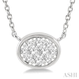 Oval Shape Lovebright Essential Diamond Necklace