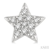 1/10 Ctw Star Round Cut Diamond Petite Fashion Earrings in 10K White Gold