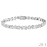 5 Ctw Round Cut Diamond Lovebright Bracelet in 14K White Gold