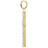 14K Yellow 1/5 CTW Lab-Grown Diamond Cross Pendant