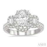 Oval Shape Semi-Mount Diamond Engagement Ring