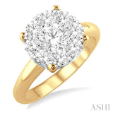 2 Ctw Lovebright Round Cut Diamond Ring in 14K Yellow and White Gold