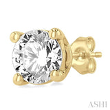3/4 Ctw Round Cut Diamond Stud Earrings in 14K Yellow Gold