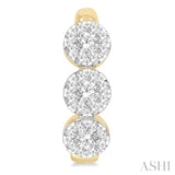 3/8 Ctw Lovebright Round Cut Diamond Half Hoop Earrings in 14K Yellow and White Gold