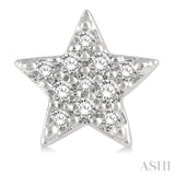 1/10 ctw Star Round Cut Diamond Petite Fashion Earring in 14K White Gold