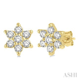 Flower Petite Diamond Fashion Earrings