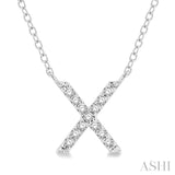 'X' Initial Diamond Pendant