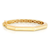 14K Gold 7inch Yellow Finish Polished Geometric Shape Bangle with Box with Figure 8 Clasp