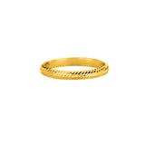 14K Yellow Gold Diamond Cut/ Textured Size-6 Ring