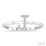 'J' Initial Diamond Ring