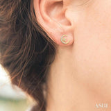 1/10 Ctw Crescent Moon and Star Round Cut Petite Diamond Fashion Stud Earrings in 10K Yellow Gold
