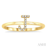 'J' Initial Diamond Ring