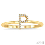 'P' Initial Diamond Ring