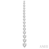 2 Ctw Round Cut Diamond Riviera Drop Earrings in 14K White Gold