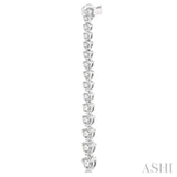 2 Ctw Round Cut Diamond Riviera Drop Earrings in 14K White Gold