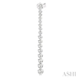 1 Ctw Round Cut Diamond Riviera Drop Earrings in 14K White Gold