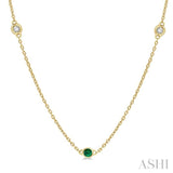 Gemstone & Diamond Station Necklace