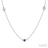 Gemstone & Diamond Station Necklace