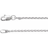 Rhodium-Plated Sterling Silver 1.5 mm Wheat 20