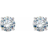 14K White 1 CTW Lab-Grown Diamond 4-Prong Stud Earrings