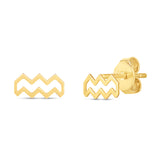 14K Gold Aquarius Studs